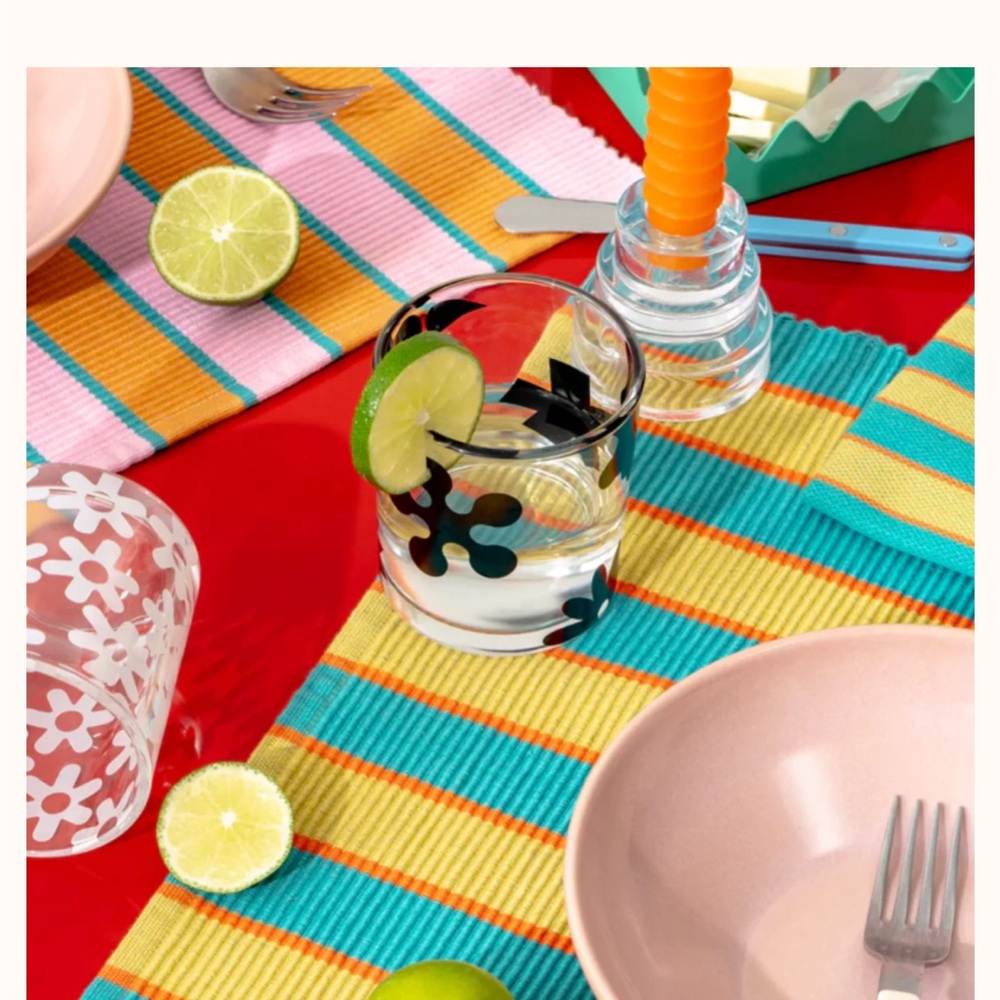 Floral Glass Tumblers Areaware Set of 4